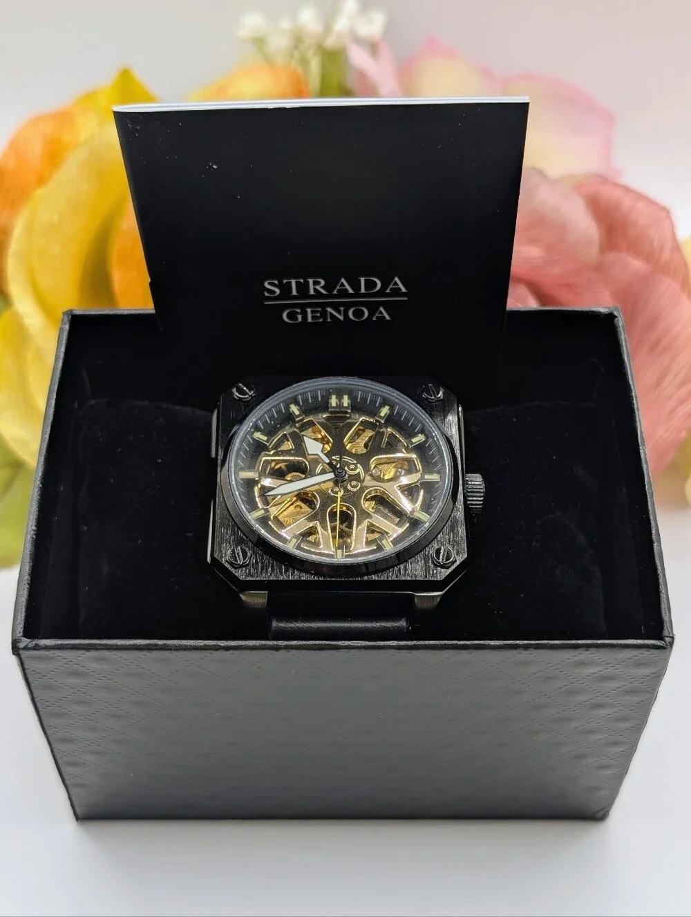 Genoa Automatic Mechanical Watch Stainless Steel & Leather